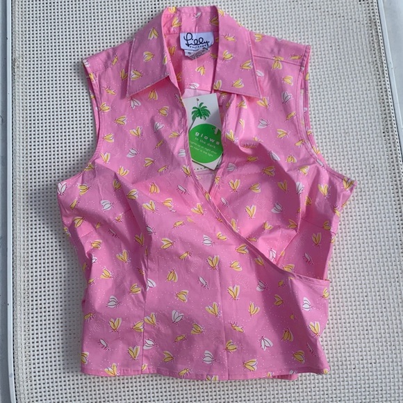 Lilly Pulitzer Tops - 🆕 Lilly Pulitzer Wrap Shirt Fireflies Pattern